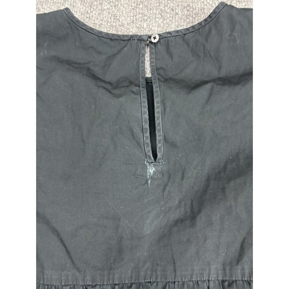 Wilfred Dress Womens XS Black Tiered Puff Sleeve‎ Cotton Keyhole Back Aritzia - Picture 8 of 8